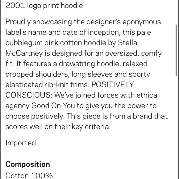 Stella McCartney Oversized Small Logo Pink… - Picture 8 of 8